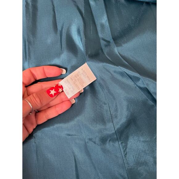 Alberto Makali blazer Kelly Green textured open front SZ LG 3/4 sleeve business - Picture 7 of 8